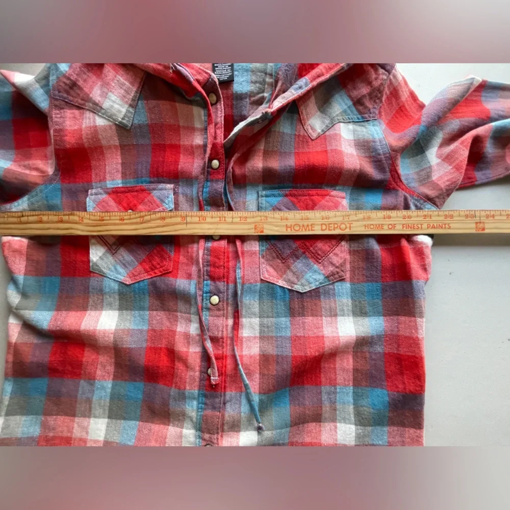 Wrangler Retro Plaid Top With Hood Women’s Large - Picture 7 of 10